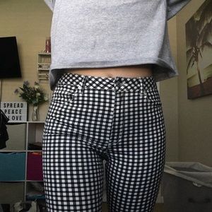 Plaid High Waisted Jeans
